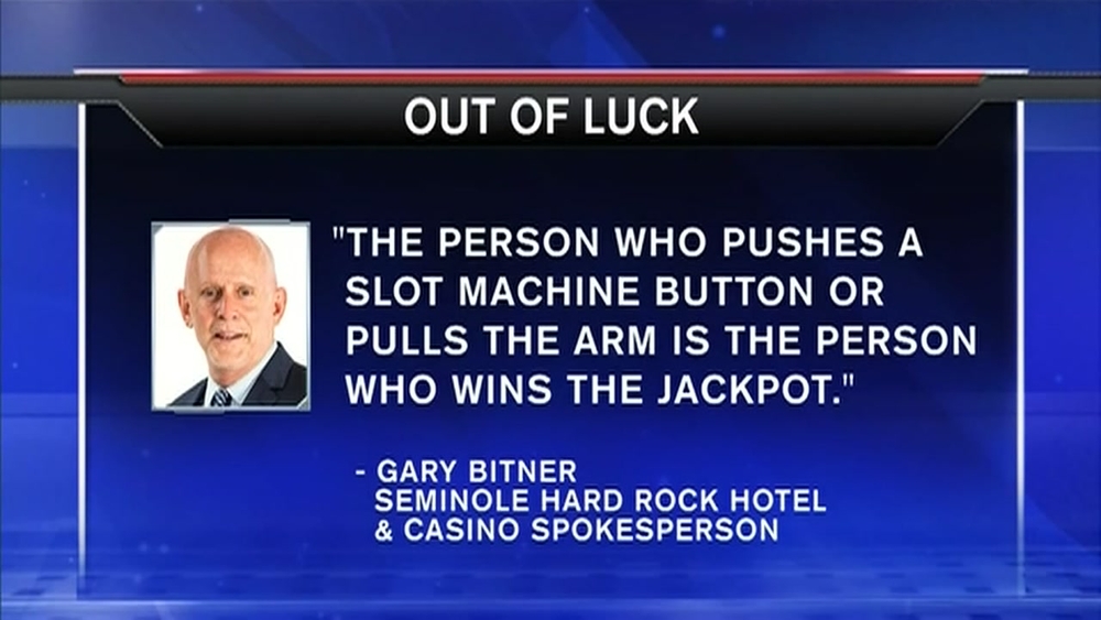 Gambler denied $100,000 jackpot because friend pushed the button